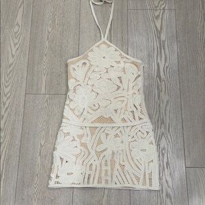 Zara crocheted cream dress